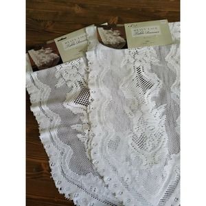 Natco Home White Rose lace Heavy Table Runner 13 x 45 NWWT set of 2